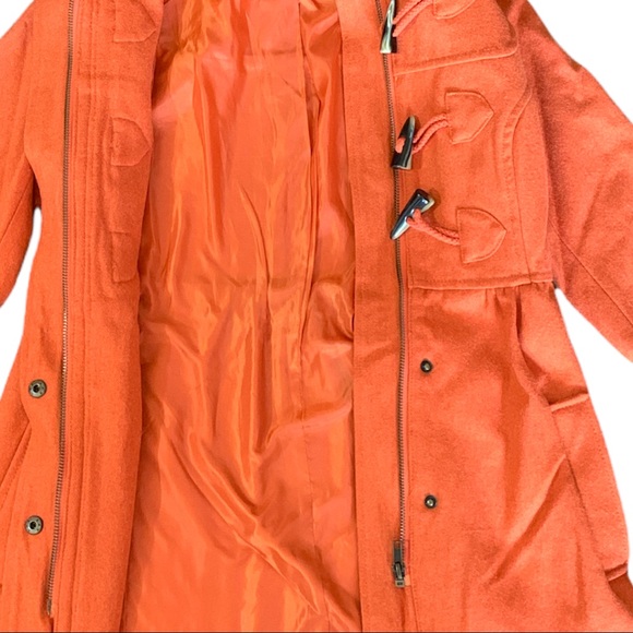 H&M Divided Wool Orange Retro Paddington Style Pea Jacket - Picture 5 of 6